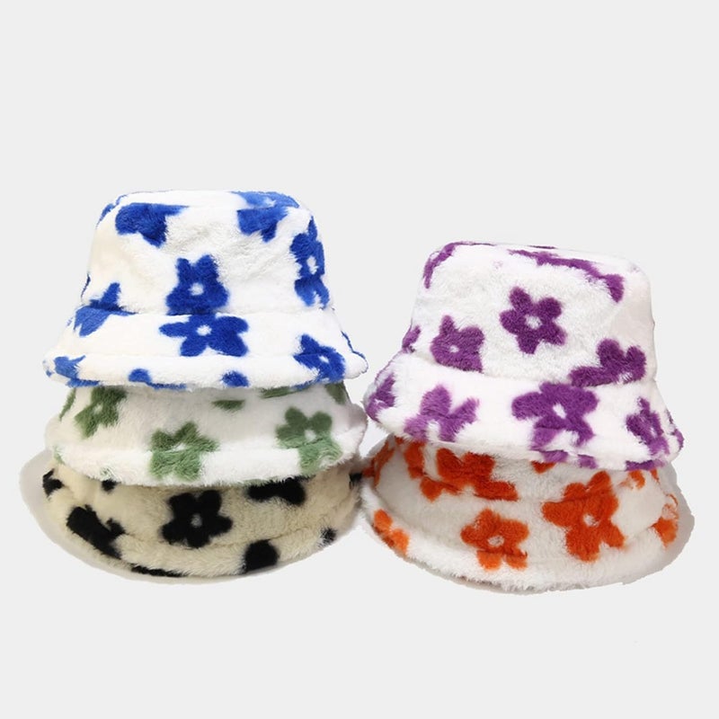 Dirholl Women's Winter Faux Fur Fuzzy Warm Bucket Hat - Image 3
